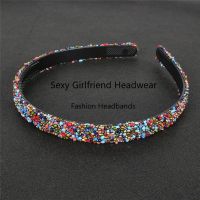 【CW】 Simulated Rhinestones Luxury Hair Accessories Hairbands Sparkly Padded Bands Headdress Headbands
