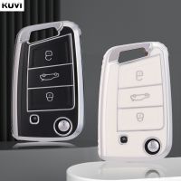 {Lili Car product} โครงเปลือกนอกเคส Kunci Remote Mobil TPU สำหรับ VW Volkswagen Golf 7 MK7 Tiguan MK2สำหรับที่นั่ง Ateca Leon FR 2 Ibiza สำหรับ Skoda Octoda A7