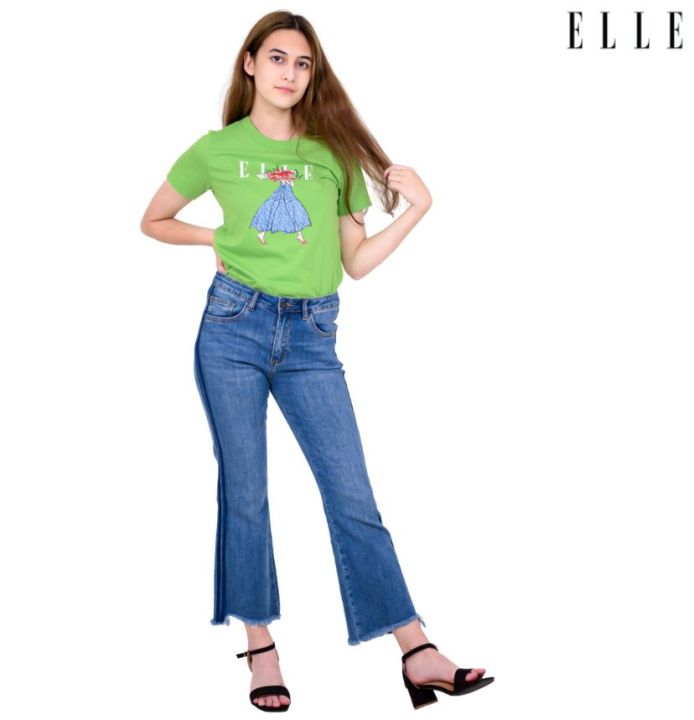 elle-boutique-เสื้อยืดสตรีคอกลม-แขนสั้น-สกรีนลาย-elle-limited-editions-w3k568