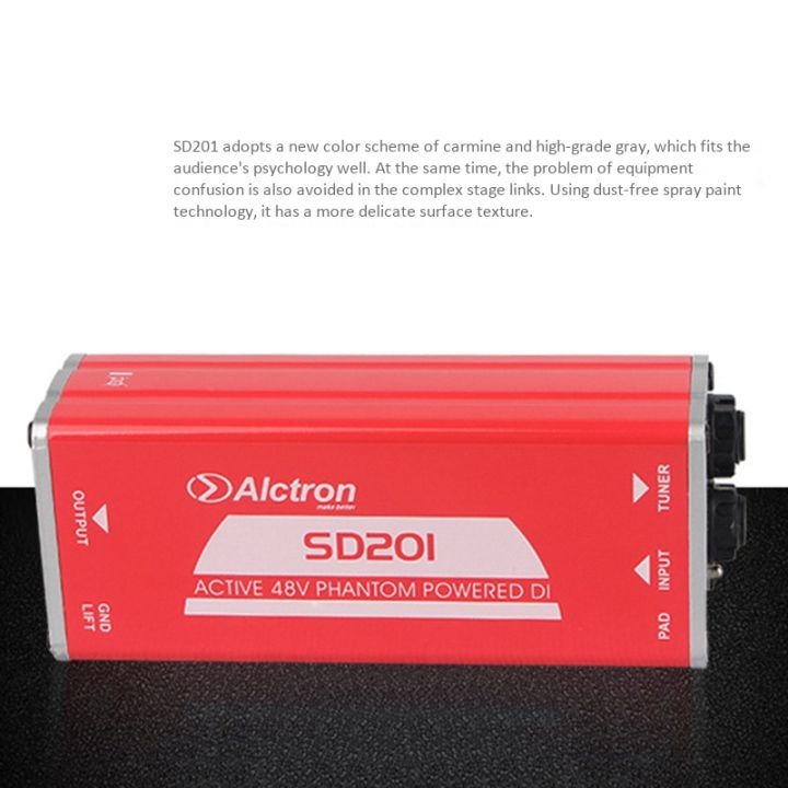 alctron-sd201-active-di-box-impedance-transformation-dibox-professional-stage-effects-direct-connect-box