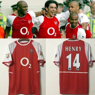 O2 Classic Arsenal 03-04 Home Shirt Henry Pires Bergkamp Retro Football Kit