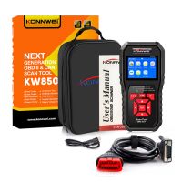 KW850 KONNWEI สีดำ KW850สีดำ KW850 OBD2เต็มรูปแบบเครื่องมือวินิจฉัยรถ OBD 2สแกนเนอร์อัตโนมัติตรวจสอบเครื่องยนต์ O2แบตเตอรี่เซนเซอร์ทดสอบ OBDII เครื่องอ่านโค้ด PK CR3008