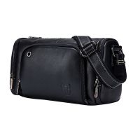 BULLCAPTAIN Brand Retro Mens Natural Leather Office Messengerbag Large Capacity Leisure Travel Shoulder Bag Briefcase