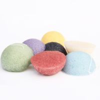 【CW】♝✉  1pc Makeup Konjac Sponge Exfoliator Cleanse Face Washing Puffs Semicircle Reusable Cleaning