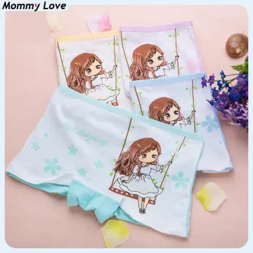 1/4pcs Baby Girl Briefs Underwear Cotton Cat Porket Soft Kid