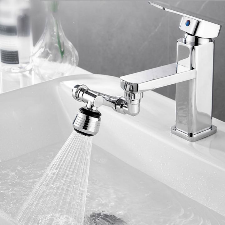 1080-หัวสเปรย์ก๊อกน้ำแบบหมุนอเนกประสงค์สองโหมด-หัวอ่างล้างหน้าแขนหุ่นยนต์ต่อในห้องครัวอุปกรณ์เสริมสำหรับห้องน้ำ