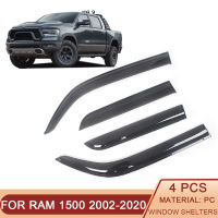 สำหรับ Dodge RAM 1500 2500 2002-2022อัตโนมัติหน้าต่างด้านข้างลม D Eflectors Visors ฝนยามประตู Visor Vent Shade ควันสีดำ Venisor