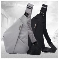 【Ready Stock】 ✿℡ C23 Anti-theft Chest Pack Mental Sling Crossbody Bag Slim Lightweight Black Casual Simple Single Cross Body Safety Chest Bag