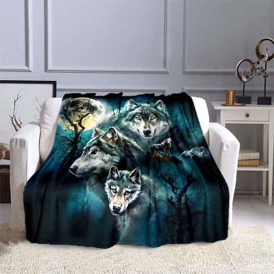 【CW】⊕◆▼  Wolf Blanket Sofa Blankets for Beds Super Soft Warm Cover Throw