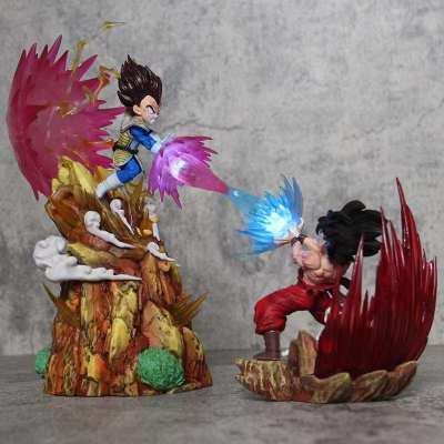 25cm Anime Vegeta Dragon Ball Figure GK Son Goku VS Vegeta Action Figures Heaven and Earth Wave PVC Collection Model Toys Gifts