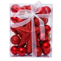 ชุดกล่องของขวัญของตกแต่งต้นคริสต์มาสลูกบอลคริสต์มาส30ชิ้นลูกบอลคริตส์มาส