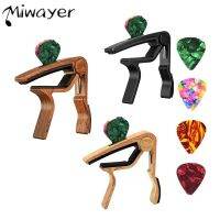 ஐ☎ Miwayer CapoGuitar CapoRosewood Capo with Pick Holder and Picks for Acoustic Electric GuitarUkuleleMandolinBanjo