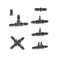 10pc 3/8 To 1/4" Garden Hose Tee Barb Connector Cross End Plug 8/11 4/7 Reducer Water Splitter Water Connector For Irrigation Valves