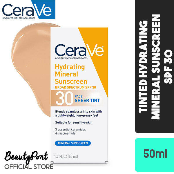 (US Version) CeraVe Tinted Sunscreen with SPF 30 Hydrating Mineral