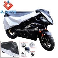 【LZ】 Universal XXXXL Motorcycle Cover Waterproof Dustproof Anti-UV Protective Weatherproof Motorbike Full Covers Coat Black Silver