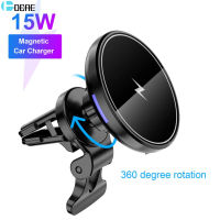 Magnetic Wireless Car Charger 15W for 14 13 12 Pro Max Mini Magnet Cases Qi PD Fast Charging Air Vent Mount Phone Holder