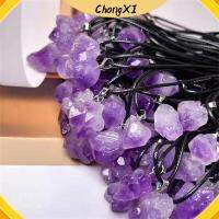 CHONGXI 10pcs แทรกไมโคร จี้อเมทิสต์ขนาดเล็ก รูปร่างไม่ปกติ อุปกรณ์เสริมคอ สร้อยคอโซ่โซ่ ของขวัญแฟชั่น สร้อยคอคริสตัลธรรมชาติ ใช้ได้ทุกเพศ