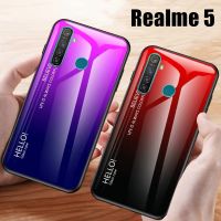 Case Realme 5 เคสเรียวมี เคสกระจกสองสี เคสเงาไล่สี ขอบนิ่ม เคสกันกระแทก สีกระจกเทมเปอร์ปลอกแก้วฝาหลังกันชน พร้อมส่ง