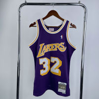 【Mitchell&amp;Ness】Mens New Original Lakers #32 Magic Johnson Vintage Jersey Heat-pressed Hardwood Classics Swingman Purple