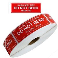 Warning sticker handle with care DO NOT BEND 1X3 Inch Red caution label transport packaging remind labels150 or 500pcs/roll Stickers  Labels