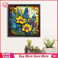 5D DIY Full Round Drill Diamond Painting Stained Glass Sunflower Home Decor