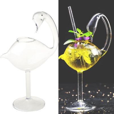 Red Wine Glasses - 1PCS Swan Shape Cocktail Glass, Wine Glass, Goblet Glass, Water Cup for Restaurants,Bar, Party, 180ml,for Wed