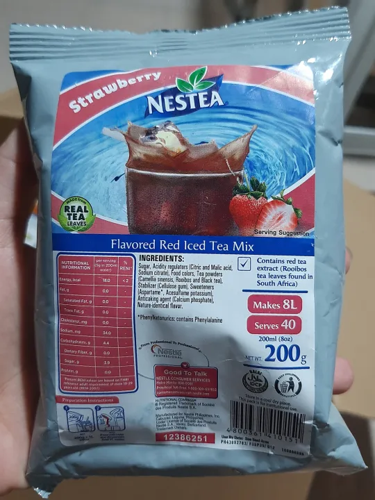 Nestle Red Strawberry Iced Tea Powder Drink 200g x12 Lazada PH
