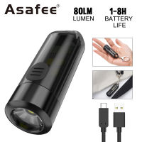 Asafee AS2 LED 80LM IPX4 Waterproof EDC Mini Flashlight 23G Lamp Built-in Battery Torch Keychain Rechargeable Light Outdoor Camping