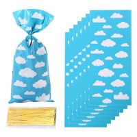 ◑♗✹ 25/50pcs/lot Cute Cloud Summer Theme Party Plastic Bags Candy Box Biscuit Gift Bags Baby Shower Birthday Favor Decor Supplies