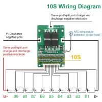10S 42V 15S BMS Polymer Cell 18650 คณะกรรมการป้องกันแบตเตอรี่ลิเธียมพร้อมระบบควบคุมอุณหภูมิในตัวที่สมดุล