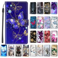 Casing Flip pola bunga sarung pelindung ponsel kulit berdiri untuk Samsung Galaxy F14 F54 5G F04 SM-E146B E546B E045F