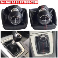 Black Red line 5/6 Speed Car Shift Gear Knob Lever Gaitor Boot Cover Case Fit For Audi A4 B6 B7 2000-2008 Car Accessories