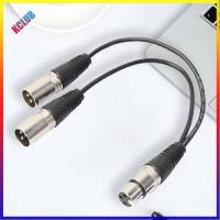 แจ็คหญิง XLR 3P ไปยังตัวแยก Y แบบคู่2ปลั๊กตัวผู้สายตัวแปลงสาย1Ft