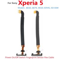 Sensor sidik jari asli untuk Sony Xperia 5 / X5 J8210 J9210 tombol nyala/mati tombol sentuh pengganti kabel Flex pita ID