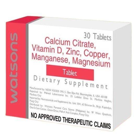 WATSONS Calcium Citrate + Vitamin D + Zinc + Copper + Manganese