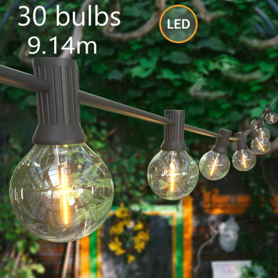 50FT 30FT 25FT Fairy String Lights Waterproof G40 LED Tungsten String Light Globe Bulb Outdoor Party Garland Wedding Decor