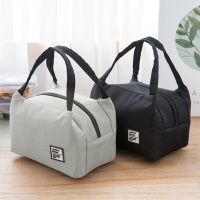 Portable Insulated Lunch Box with Zipper Waterproof Portable Lunch Box Bag Oxford Cloth Aluminum Foil Insulated Bag Minimalist
