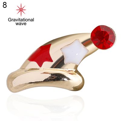 Gravitational Wave น่ารักโลหะผสมคริสต์มาส Xmas Tree Santa Claus Stocking หมวกเข็มกลัด Pin เครื่องประดับ Gift