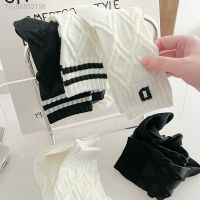 ❖◄ 2023 Spring New Japanese Fashion Women Black White Socks Stripes College Sports INS Trendy Simple Middle Tube Harajuku Socks