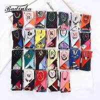 ✷۞♨ 2022 New Designer Initial Letter Printed Silk Hair Bandana Scarf Tie Women Vintage Long Skinny Bag Accessories Scarfs for Ladies