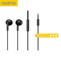 Realme Buds คลาสสิกหูฟัง Wired-3.5mm หูฟัง1.3M ครึ่ง In-Ear ไมโครโฟนในตัว14.2มม.ขนาดใหญ่ชุดหูฟังของไดรฟ์เวอร์ Remote และไมโครโฟนสายควบคุม Tangle ฟรีหูฟังออกกำลังสำหรับแล็ปท็อปและแท็บเล็ตโทรศัพท์