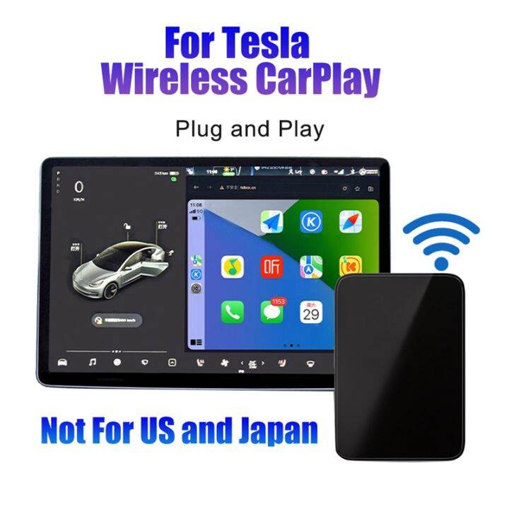 1 Pack Wireless Carplay Ai Box Black for Tesla Model 3/Y Apple CarPlay