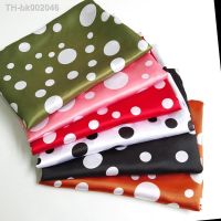 ☃ 1 meter X 1.48 meter Big Polka Dots Satin Fabric Material For Shirt Scarf