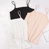 2023 Summer Womens Tops Casual Cotton Spaghetti Strap Camisoles Sleeveless Vest Solid Black/White Blue Tank Top Korean T-shirt