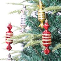 6Pcs Christmas Tree Ornaments Glitter Candy Shaped Hanging Pendants Decoration Home Party Decor Xmas Supplies New Year Kids Toys