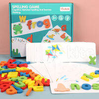 Wooden Montessori English Word Spelling Games Toy Early Learning Jigsaw Alphabet Puzzle Preschool Educational Children Toys