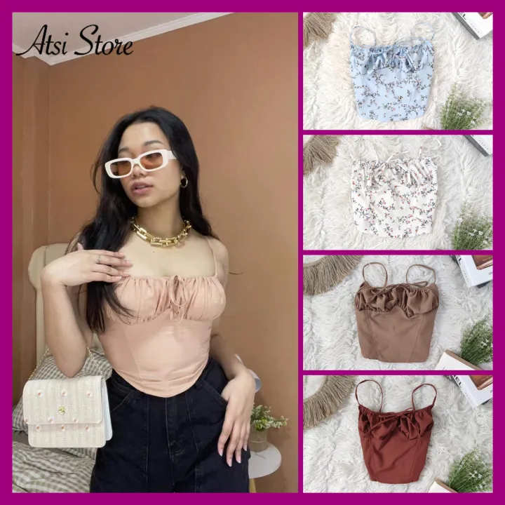 CHIRPY TOP Strappy Rushed Bustier Front Corset Style Top Lazada PH