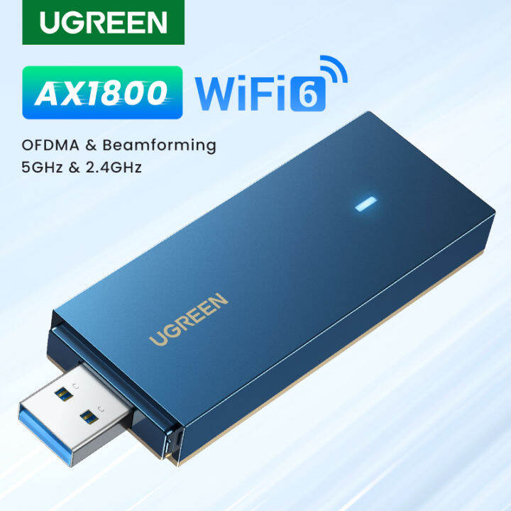 อุปกรณ์รับสัญญาณไวไฟ AX1800 USB WiFi 6 Adapter For PC Laptop 1800Mbps ...