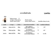 Lovito ชุดเดรสแบบผ่า ลายสก๊อต สไตล์ลำลอง L07099 (สีดำ)