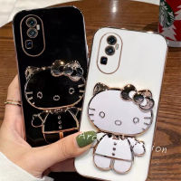 Phone Case เคส OPPO A78 NFC Reno10Pro + OPPO Reno10 Pro + Plus 5G 4G สีลูกกวาดน่ารัก Hellokitty ตัวยึดกระจกฝาครอบป้องกันเลนส์2023